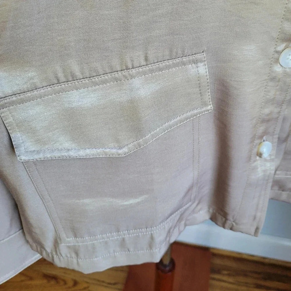 Anthropologie, New, Current Air Clemence Gold Shirt Jacket Shacket, Size Medium - Picture 6 of 13
